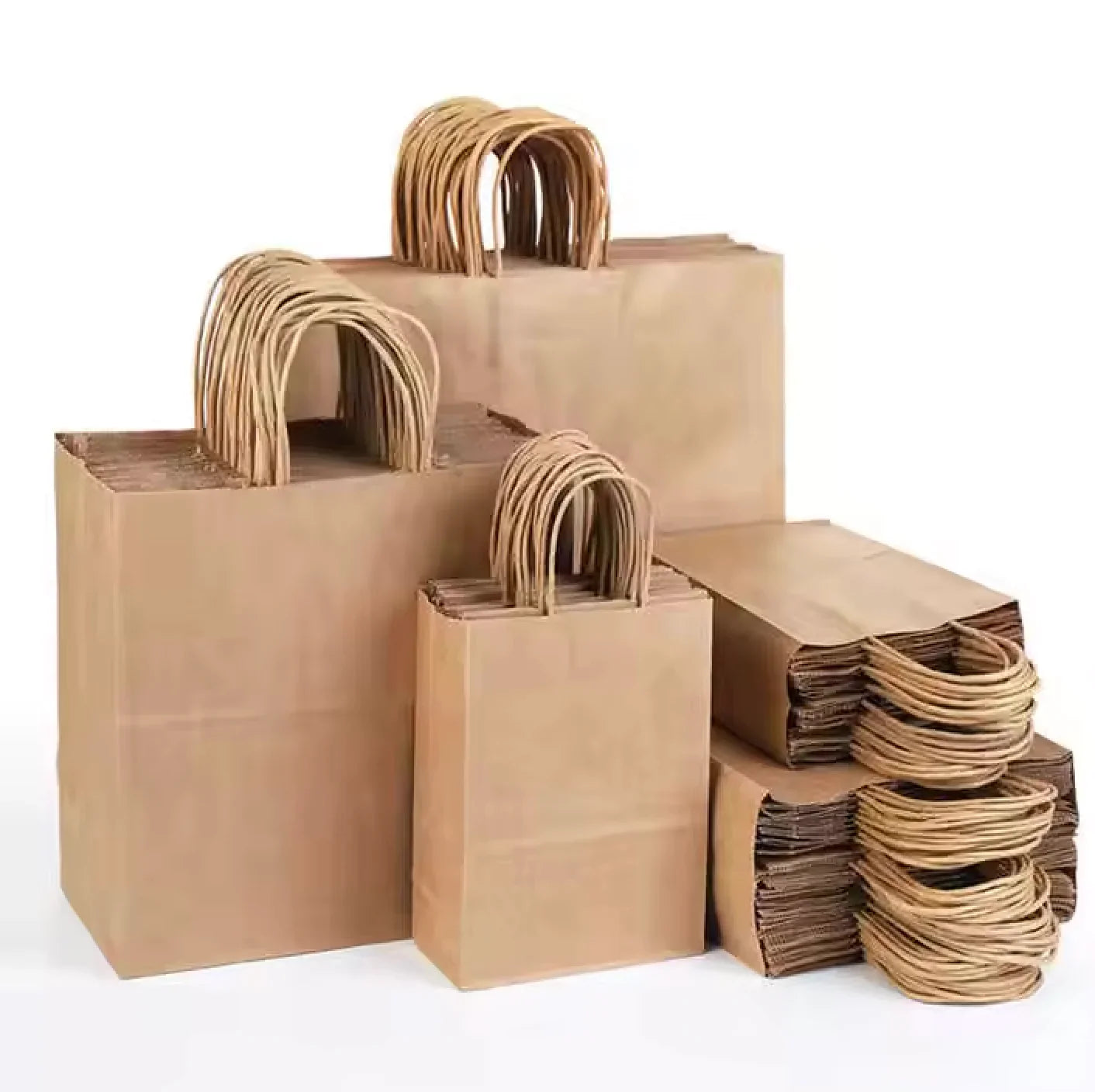 Saco Papel Kraft Asa Torcida Take Away Comércio Empresas