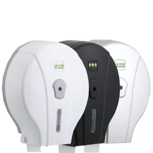 Dispensador Papel Higiénico Jumbo Cinzento Branco Preto Casa de Banho Rolo Empresas