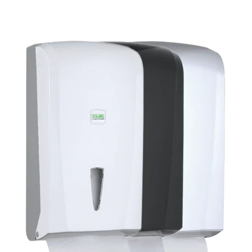 Dispensador Toalhas Mão Zig-Zag XL Branco Preto Cinzento Plástico ABS Barato Económico Casa Banho Empresas