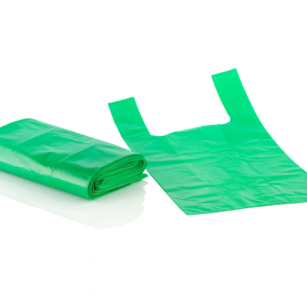 DELFI PRO ASA PEBD Saco Plastico Alça Verde Compras Embalagem 5Kg 30x40cm 40x50cm 50x55cm 60x70cm Empresas Supermercado