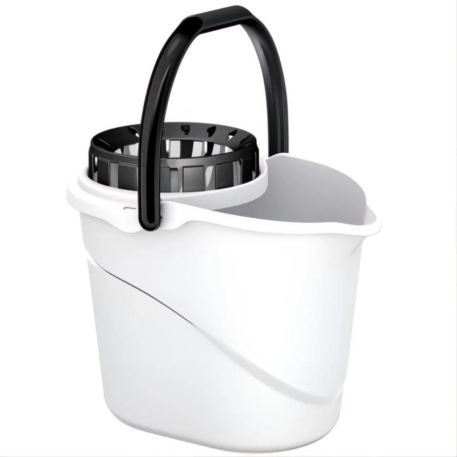Balde Oval com Espremedor Ergo Profissional Branco Forte Resistente Empresas Limpeza Vileda
