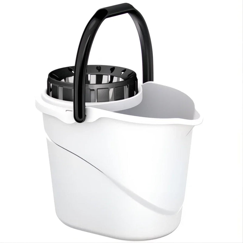 Balde Oval com Espremedor Ergo Profissional Branco Forte Resistente Empresas Limpeza Vileda