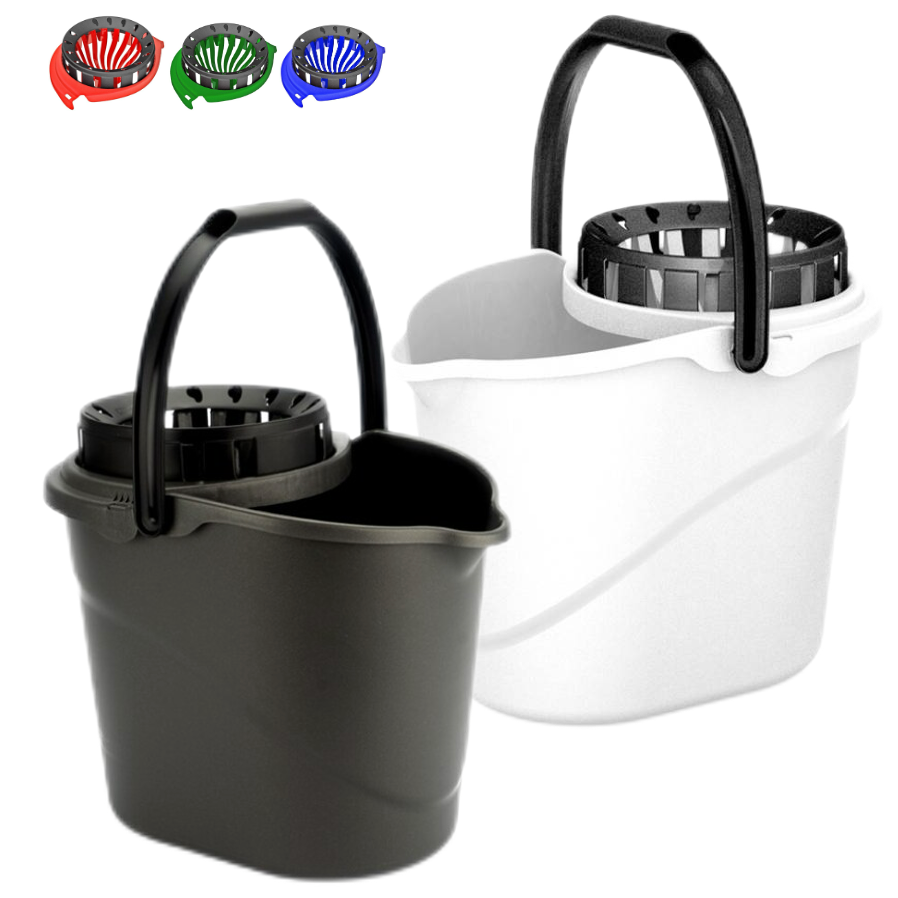Espremedor Recarga para Balde Oval Ergo - balde oval em duas cores com espremedor integrado.