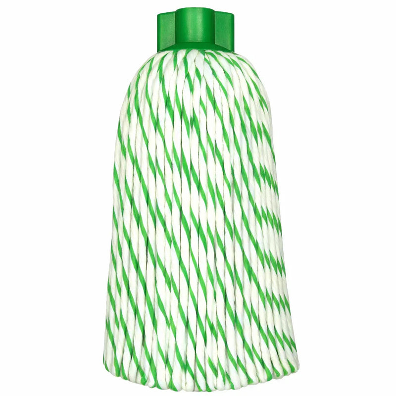 Esfregona Microfibra+Algodão Pro, recarga profissional de alta performance, têxtil com verde e branco.