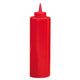 Garrafa Doseadora de Molhos com Aplicador vermelha em formato de 720ml para uso com ketchup, ideal para uso em cozinhas profissionais e roulotes