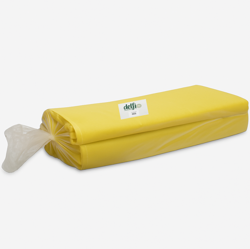DELFI PRO SCI Saco Lixo Cor Amarelo Industrial 120 litros Reciclagem Ecoponto Empresas Separação Resíduos Profissional Embalagem 10Kg
