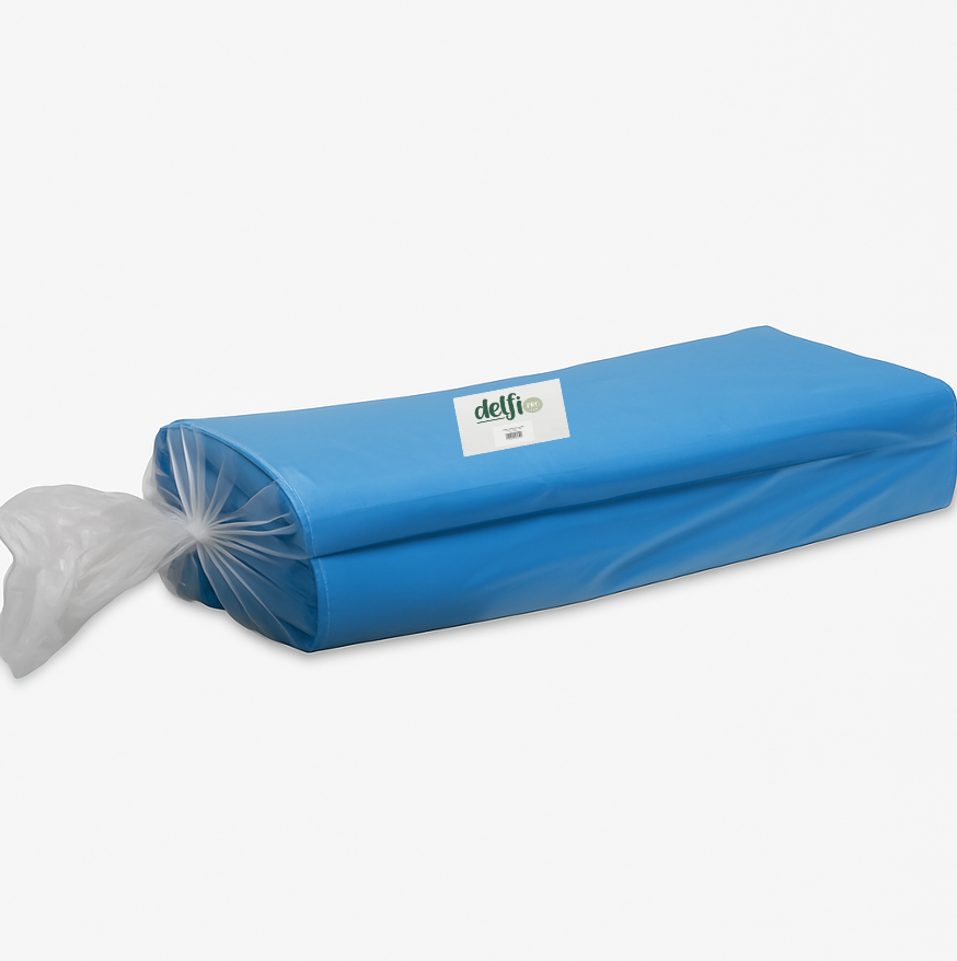 DELFI PRO SCI Saco Lixo Cor Azul Industrial 120 litros Reciclagem Ecoponto Empresas Separação Resíduos Profissional Embalagem 10Kg