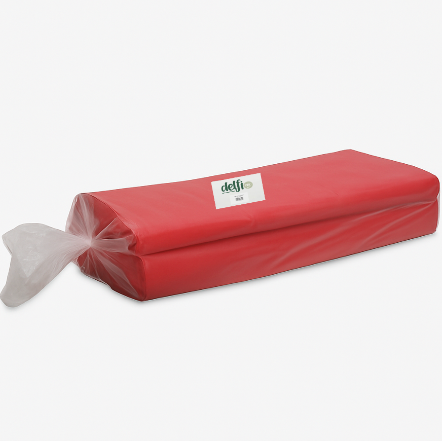 DELFI PRO SCI Saco Lixo Cor Vermelho Industrial 150 litros Reciclagem Ecoponto Empresas Sector Clinico Hospitalar Separação Resíduos Profissional Embalagem 10Kg