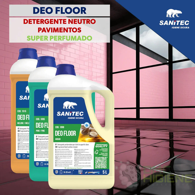 Detergente Pavimentos Neutro com Bioálcool 5 Litros Multiusos Perfumado Garrafão Uso Profissional Empresas