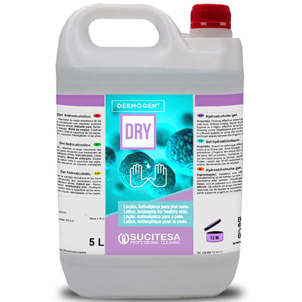 Garrafão de Desinfetante de Mãos Líquido Hidroálcoolico 5L da marca DERMOGEN DRY