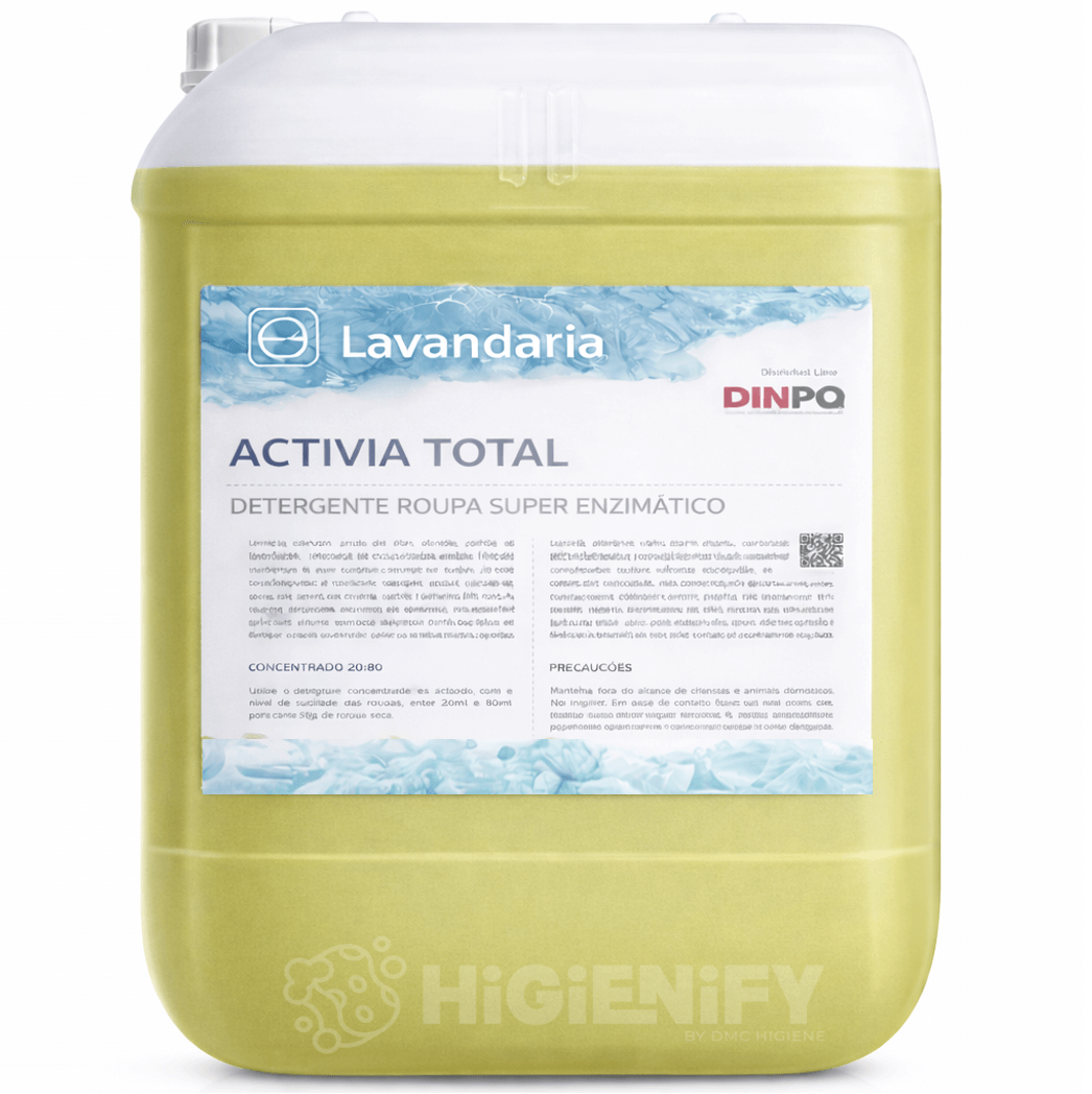 Garrafão de Detergente Líquido Máquina Roupa Industrial Super Enzimático 20L da marca DINPQ ACTIVIA TOTAL