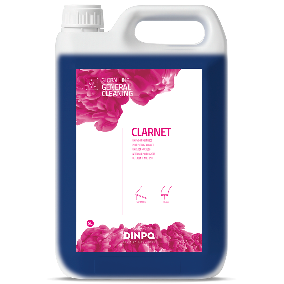 Detergente Limpa Vidros e Multisuperfícies Perfumado 5L DINPQ CLARNET em embalagem grande