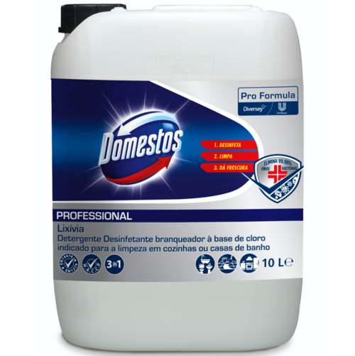 DOMESTOS PRO Lixivia com Detergente Profissional Desinfetante Clorado Garrafão 10L Empresas  