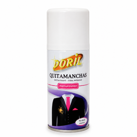 Tira-Nódoas Aerossol Compacto 150ml da DORIL, eficaz na remoção de manchas e gorduras na roupa.