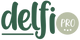 Logo da marca Delfi Pro, representando produtos de higiene e qualidade.
