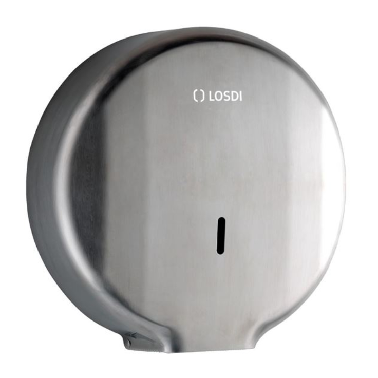 Dispensador Papel Higiénico Jumbo Inox Escovado Empresas Rolo Casa de Banho LOSDI ELEGANCE