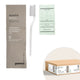 Kit Dentífrico Descartável incluindo escova de dentes e pasta de dente em embalagem reciclável da Grammo.