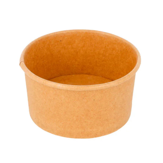 Taça de Cartão Kraft para Gelados 150ml (50un) em cartão kraft perfeita para sobremesas e take away.