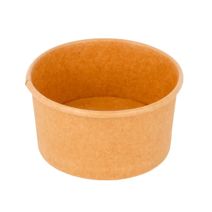 Taça de Cartão Kraft para Gelados 150ml (50un) em cartão kraft perfeita para sobremesas e take away.