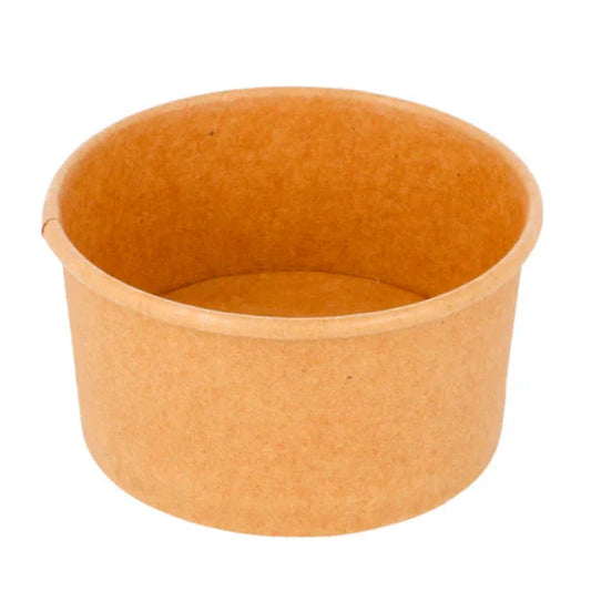 Taça de Cartão Kraft para Gelados 240ml, descartável e ideal para sobremesas em take away.