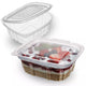 Embalagem Take Away Plástico PET Transparente com Tampa 250ml 500ml 750ml 1000ml Restaurante Sobremesa Comida