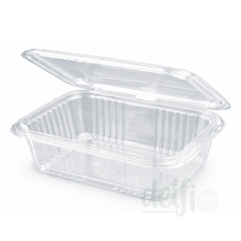 Embalagem PET Transparente 750ml com Tampa Take Away