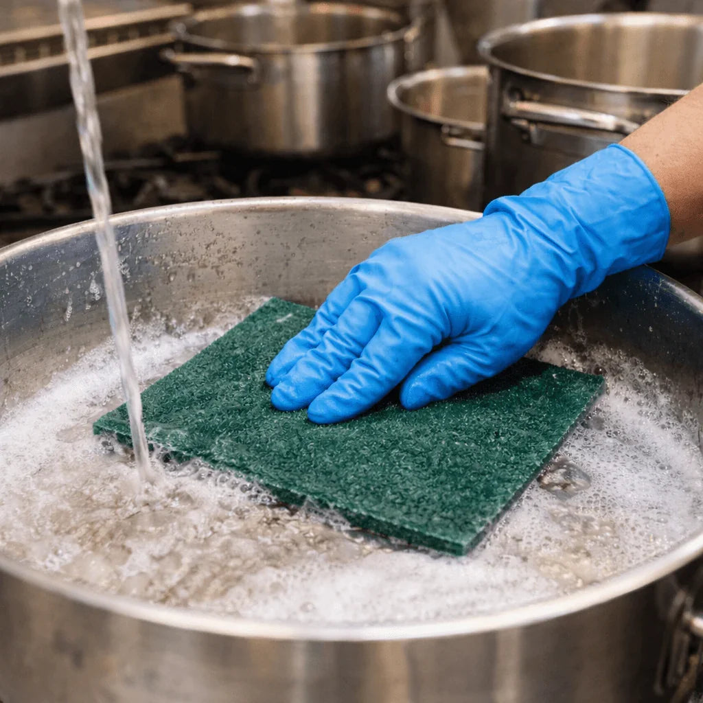 Esfregão Verde Abrasivo Profissional Cortado XL Gigante Cozinhas Profissionais