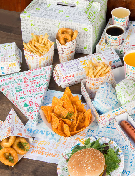 Garcia de Pou Parole Embalagem Papel Anti-Gordura Deco Hamburger Fast Food Fritos Comida Take Away Embrulho Restaurante