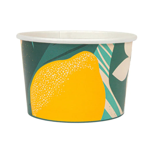 Taça de Cartão Decorada para Gelados 150ml em design vibrante e colorido, ideal para gelados take away.