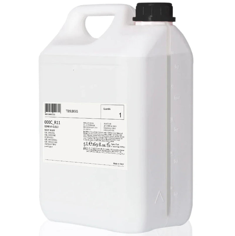 Gel de Banho Geneva Guild 5L em embalagem de plástico, ideal para recargas e uso diário.