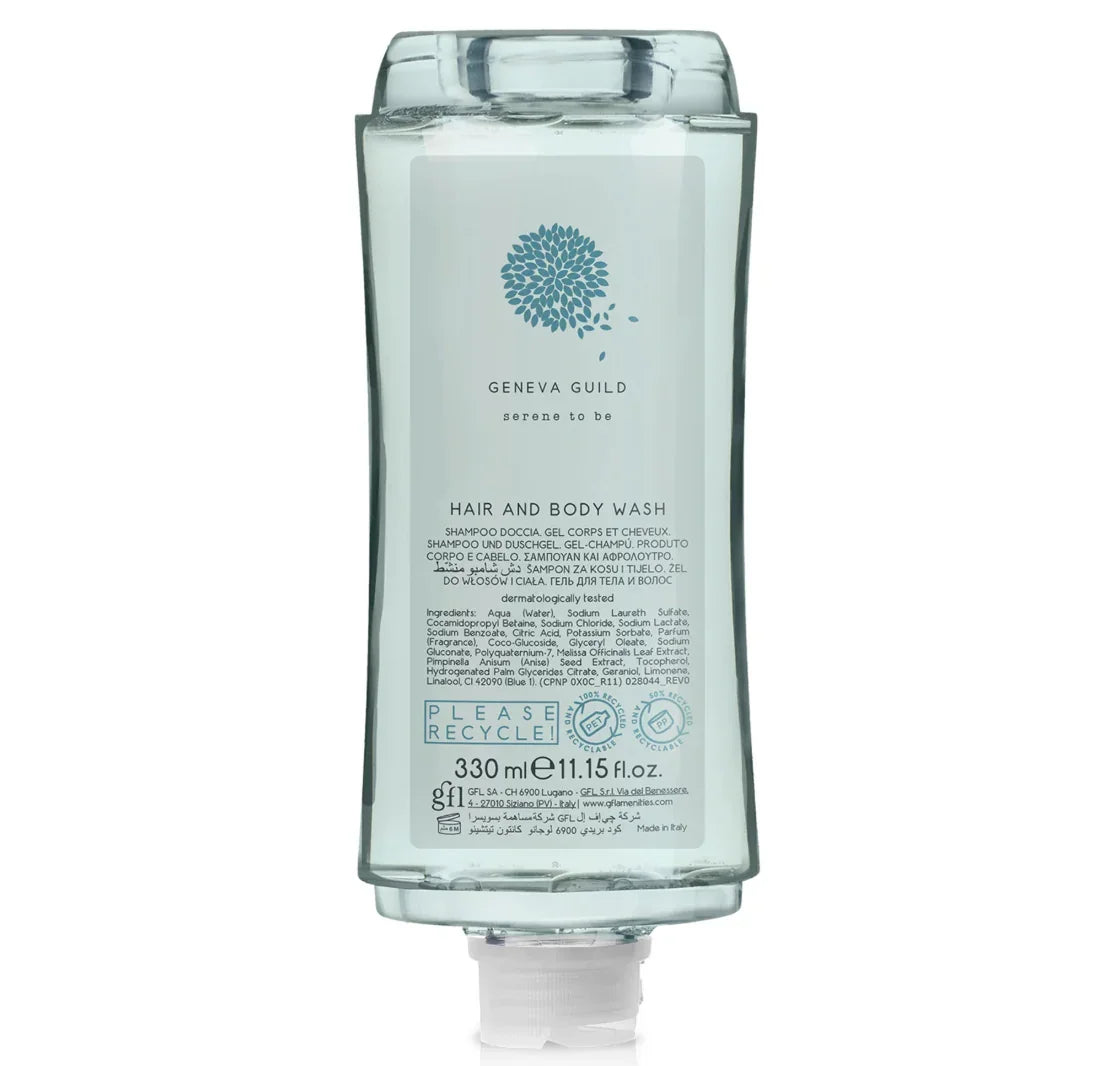 Gel de Banho e Champô 2em1 Geneva Guild 330ml com extratos naturais de aloé vera e melissa
