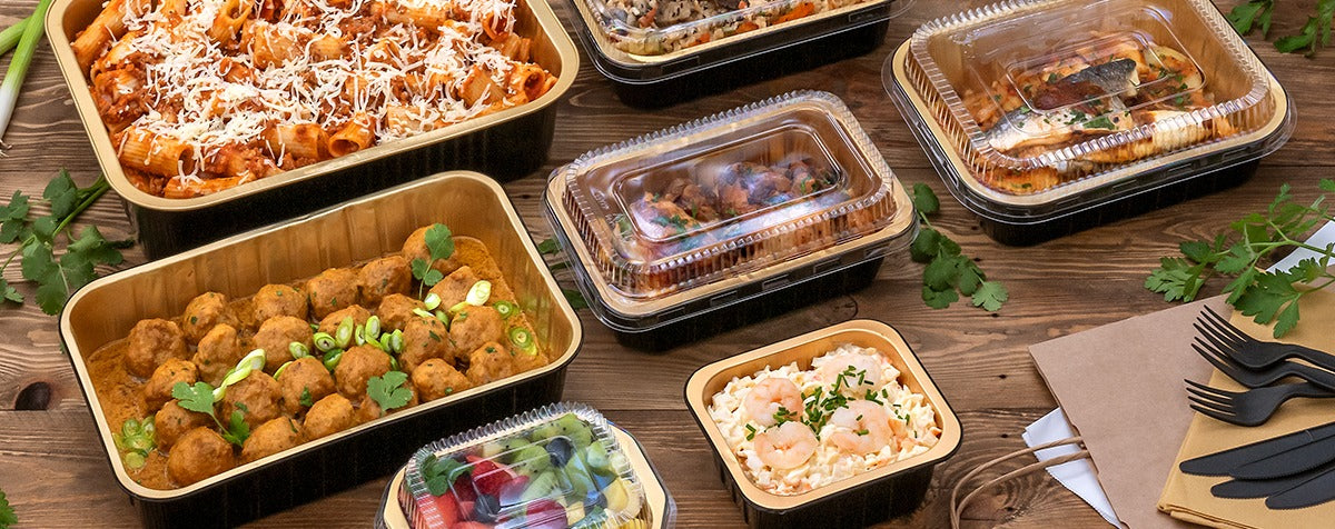 GDP ALUXE Forma de Alumínio Embalagem Take Away Luxo Dourada Lacada Restaurantes Marisqueiras