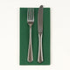 Guardanapos de Mesa Verdes Dobrados 1-8 PPP 40x40cm com garfo e faca sobrepostos.