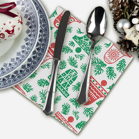 Guardanapo Mesa 40x40cm Decoração Natal Restaurante Eventos Catering Festas Hotelaria Empresas