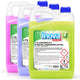 Detergente Lava Tudo Perfumado com Bioálcool 5 Litros em embalagens coloridas da INOVA LTS EXTRA, de uso profissional, com aromas de longa duração.
