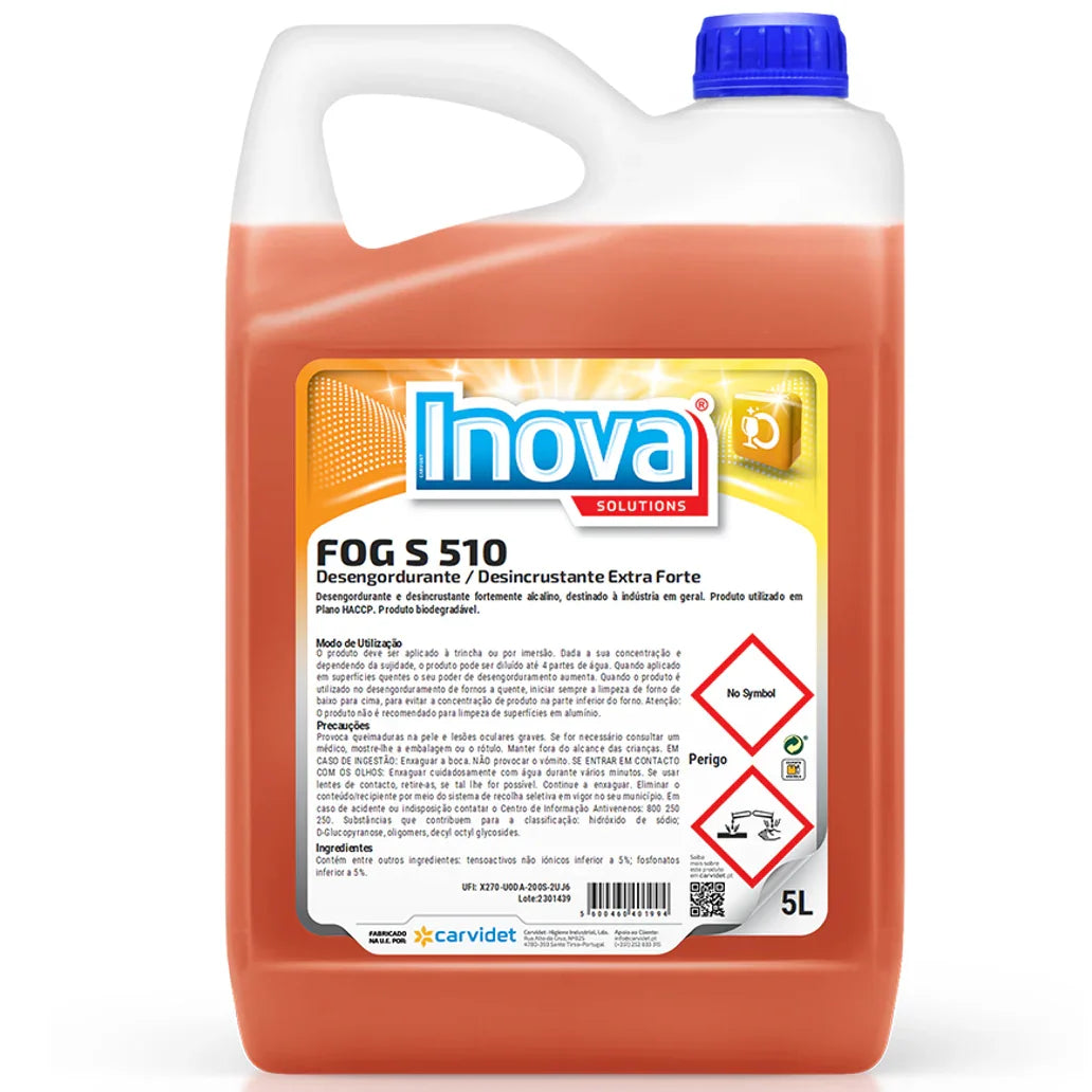 Garrafão de Detergente Desengordurante Profissional Extra Forte 5L Especial para limpeza de fornos, grelhas e chapas