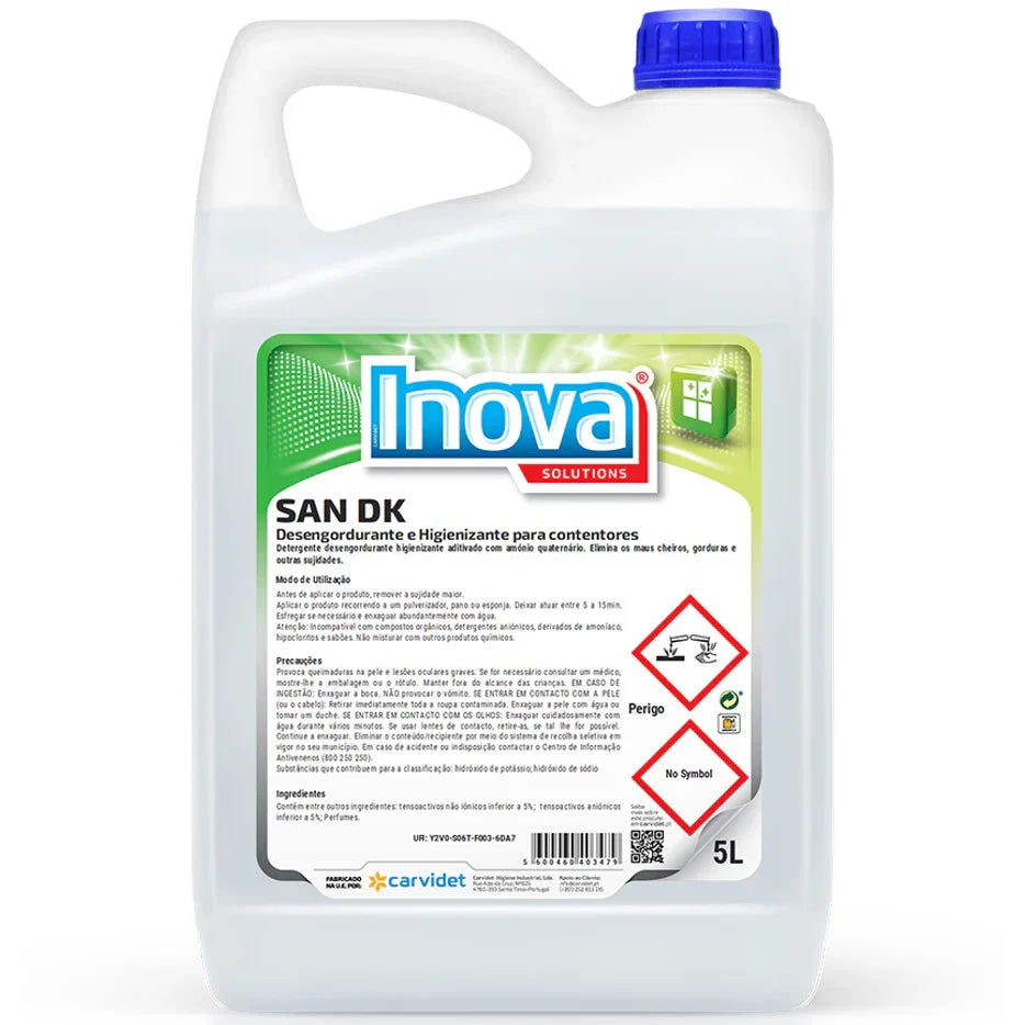 Garrafão de Detergente para Limpeza de Contentores Industrial 5 Litros INOVA SAN DK