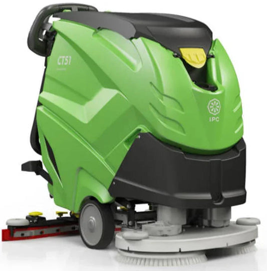 Máquina Lavadora de Pavimentos IPC CT51 com design ergonomico e tração elétrica, ideal para limpeza eficiente.
