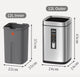 Papeleira Lixo Inox Aberta 12L com medidas e design moderno, ideal para escritórios e espaços comerciais.
