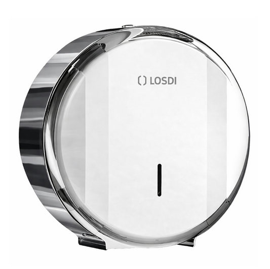Dispensador Papel Higiénico Jumbo Inox Brilhante Rolo Papel Industrial Empresas Casa de Banho LOSDI ELEGANCE brilho