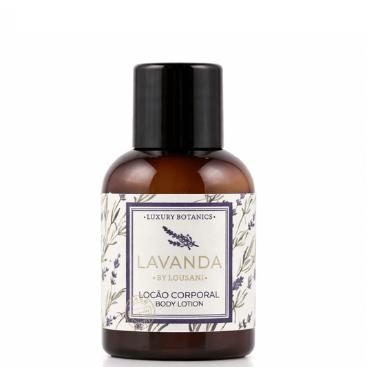 Loção Hidratante Corporal Lavanda Frasco 30ml da Lousani, ideal para hotelaria e cuidados com a pele.