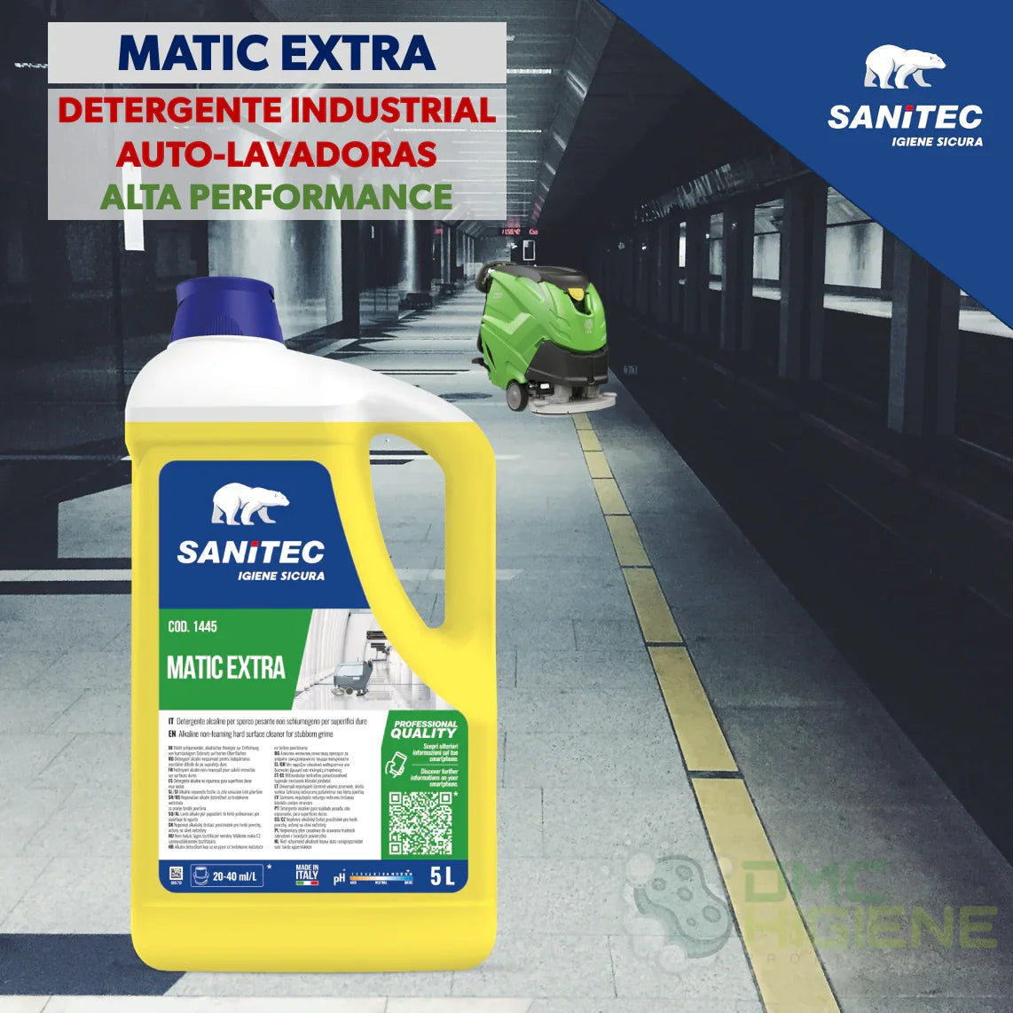 Detergente Pavimentos Industrial Máquinas Lavadoras 5 Litros Uso Profissional Empresas Fábricas Oficinas Auto Parques Estacionamento