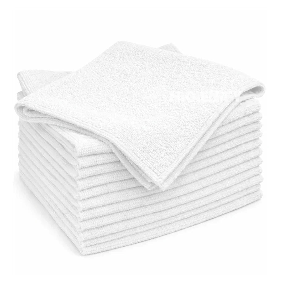 Pano Microfibra Branco Cor Limpeza Superfícies Profissional Empresas Pack 12 Panos