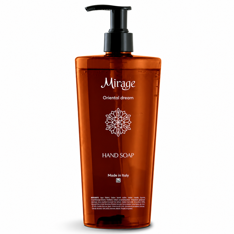 Sabonete Líquido Super Perfumado MIRAGE Oriental dream em embalagem de 400ml, ideal para as mãos.
