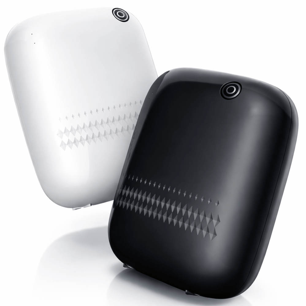 Difusor Nebulizador de Óleos Essenciais em branco e preto, modelo TWIN NEB400, ideal para ambientes profissionais.