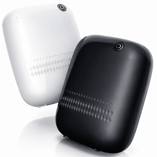 Difusor Nebulizador de Óleos Essenciais em branco e preto, modelo TWIN NEB400, ideal para ambientes profissionais.