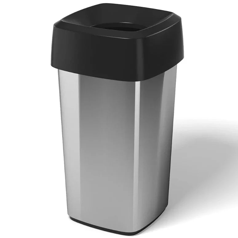 Papeleira Aberta XL Cinza Metal 60L com design elegante e robusto, ideal para decoração personalizada.