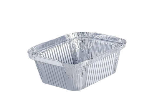 Embalagem Alumínio Retangular 500ml Take Away Forma Comida Restaurante Churrasqueira
