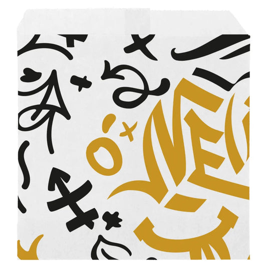 PAPEL BOLSA FRITOS ANTI-GORDURA GRAFFITI 12x12 Batatas Fritas Nuggets Take Away Fast Food Restaurante Resma