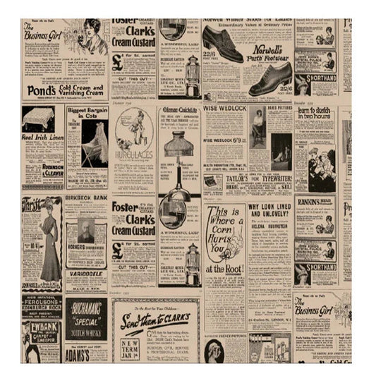 PAPEL FOLHA ANTI-GORDURA TIMES OLD 31x31 Folhas Jornal Antigo Impresso